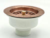 Copper Finish Brass Kitchen Sink Drain: Farmhouse Basket Strainer, 3.5"