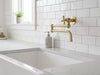 Unlacquered Brass Wall Mounted Pot Filler Faucet – Cross Handles, Folding Arm | Solid Brass