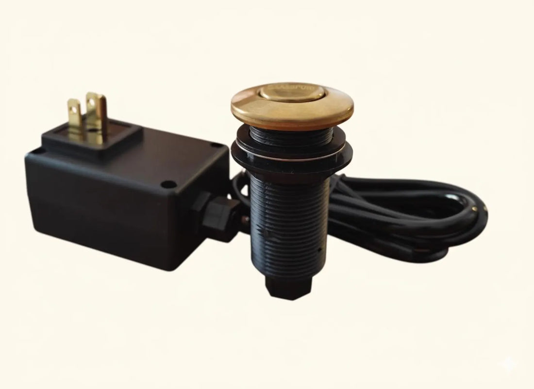 Unlacquered brass air switch kit | Waste Disposal Air Switch Button | Garbage Disposal Air Switch