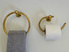 Unlacquered Brass Bathroom Set – Towel Ring & Toilet Paper Holder, Handcrafted