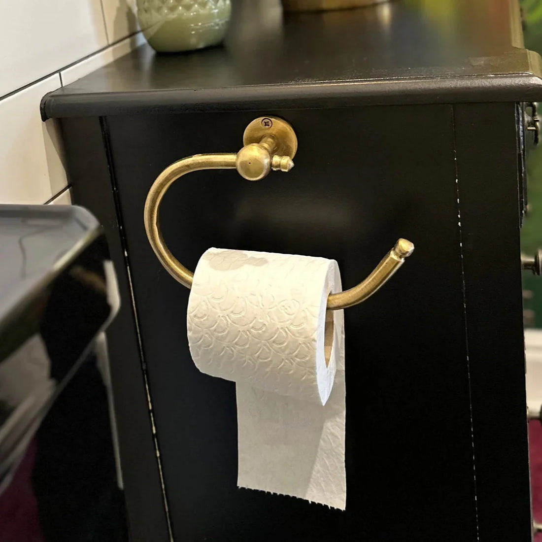 Unlacquered Brass Toilet Paper Holder – Wall Mounted, Vintage Style