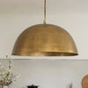 Unlacquered Brass Pendant Light - Customizable Round Brass Light Fixture - The House Of Brass