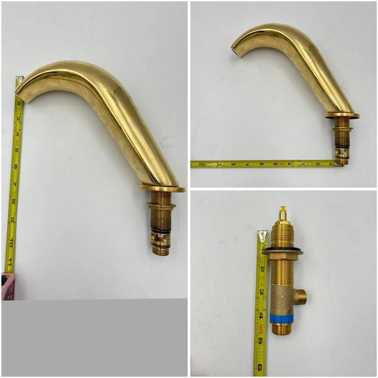 Unlacquered Brass Widespread Bathroom Faucet – 3-Hole Deck Mount