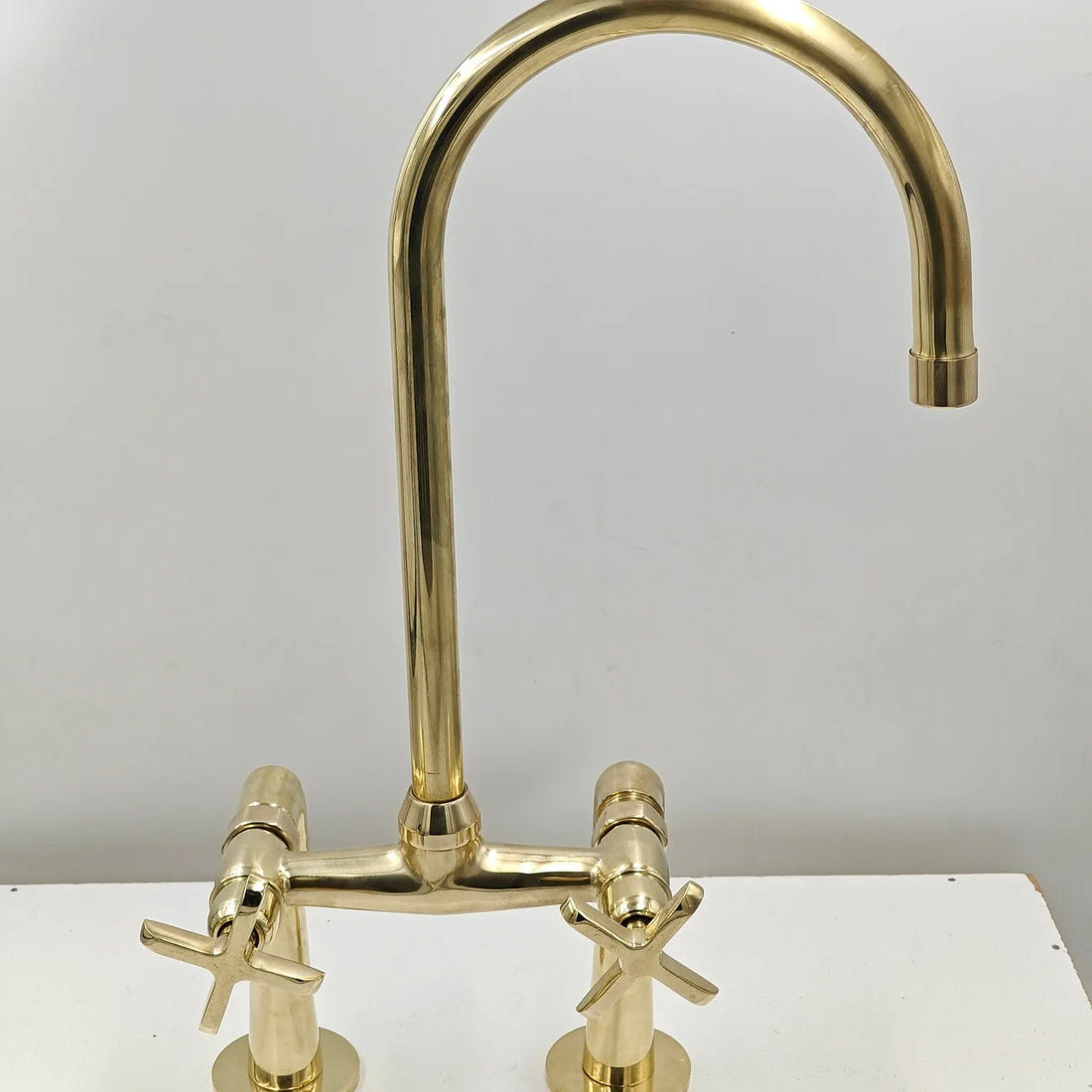 Unlacquered Brass Kitchen Faucet with L-legs
