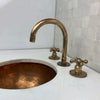 Oil Rubbed Brass Bathroom Faucet – 3-Hole Deck Mount, Cross Handles | Solid Brass - The House Of Brass