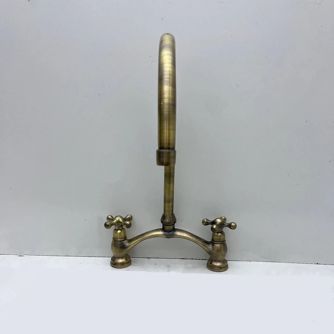 Oil Rubbed Bronze Kitchen Faucet – Bridge Style, Cross Handles, 10" Spout | Solid Brass - The House Of Brass