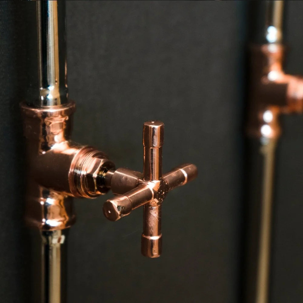 Old Fashioned Wall Mounted Faucet – Exposed Pipe, Cross Handles