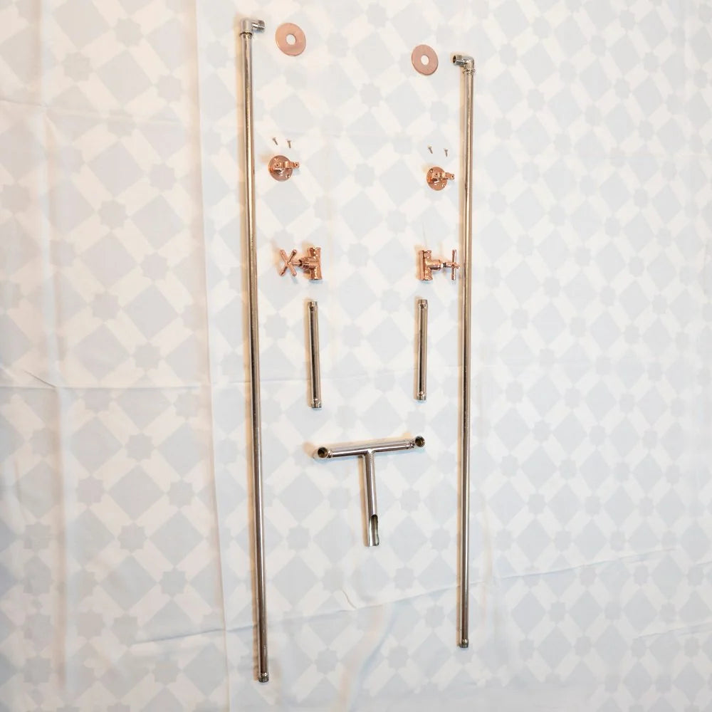 Old Fashioned Wall Mounted Faucet – Exposed Pipe, Cross Handles