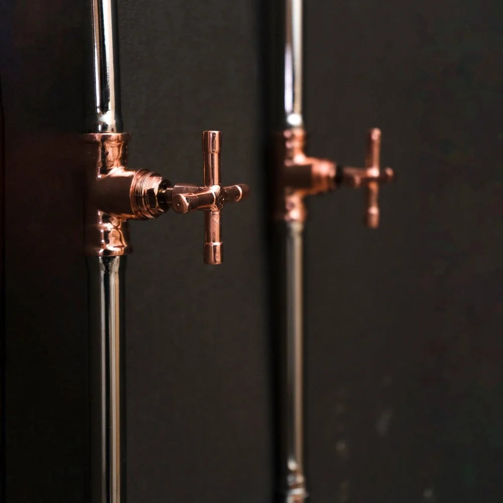 Old Fashioned Wall Mounted Faucet – Exposed Pipe, Cross Handles