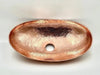 Solid Copper Hammered Vessel Sink – 18x11x4", Unlacquered, Natural Patina - The House Of Brass