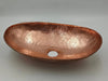 Solid Copper Hammered Vessel Sink – 18x11x4", Unlacquered, Natural Patina - The House Of Brass