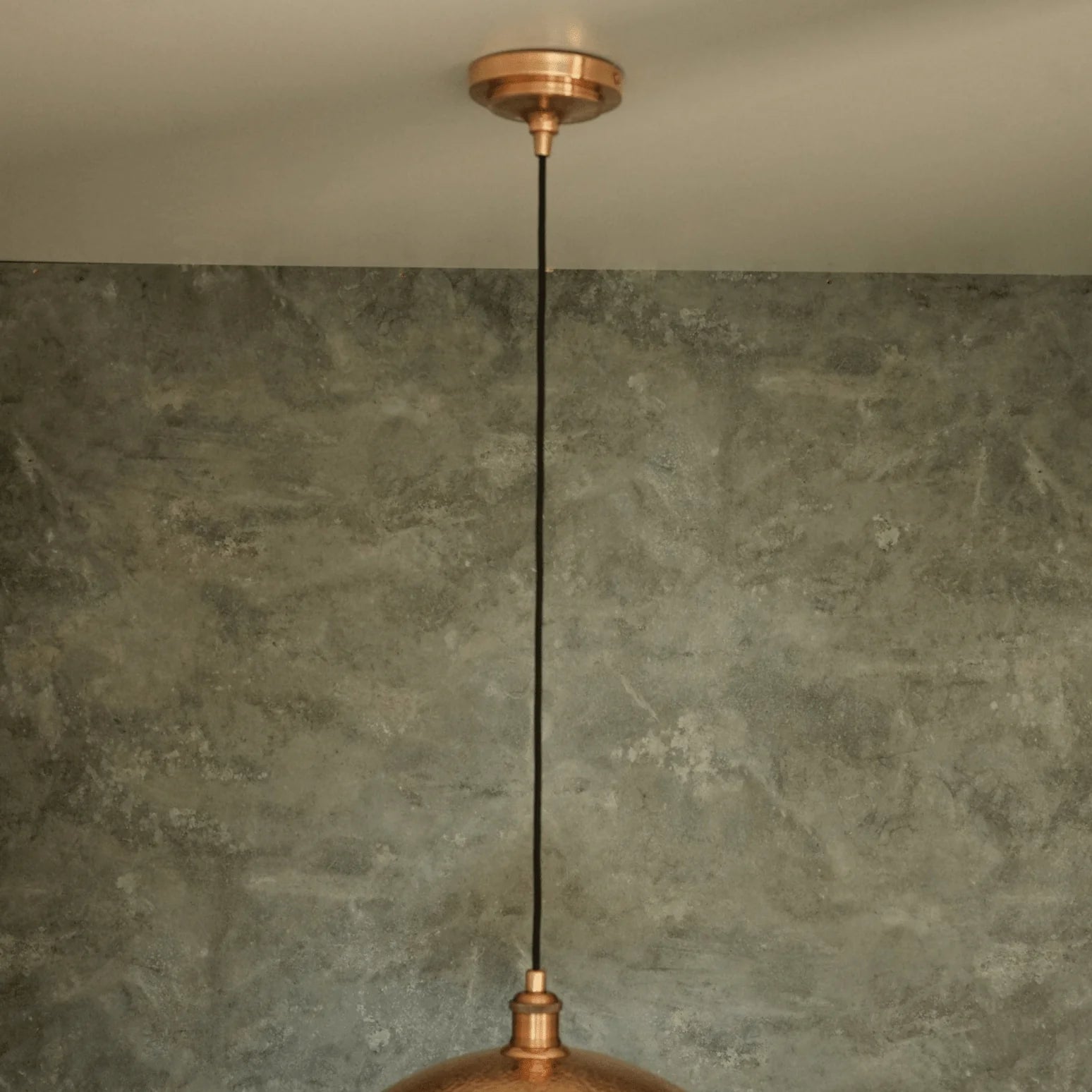 Handcrafted Solid Copper Pendant Light - Vintage Hammered Design