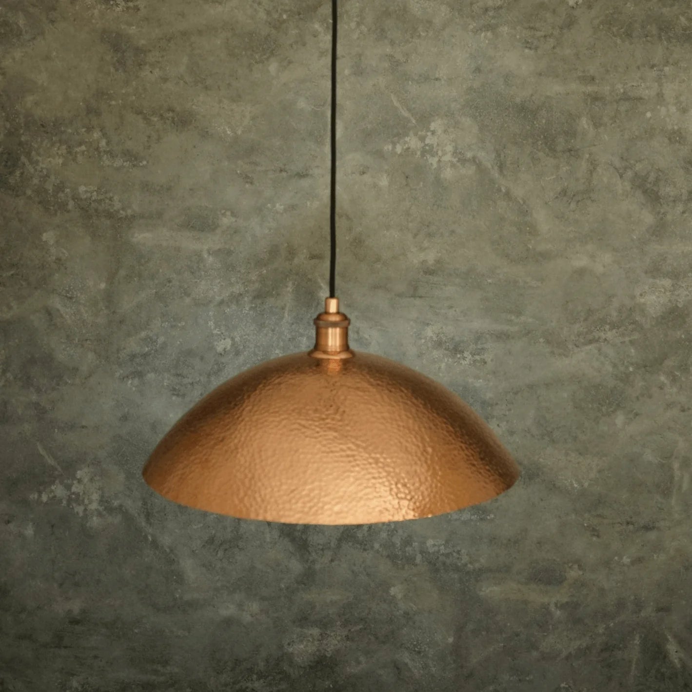 Handcrafted Solid Copper Pendant Light - Vintage Hammered Design