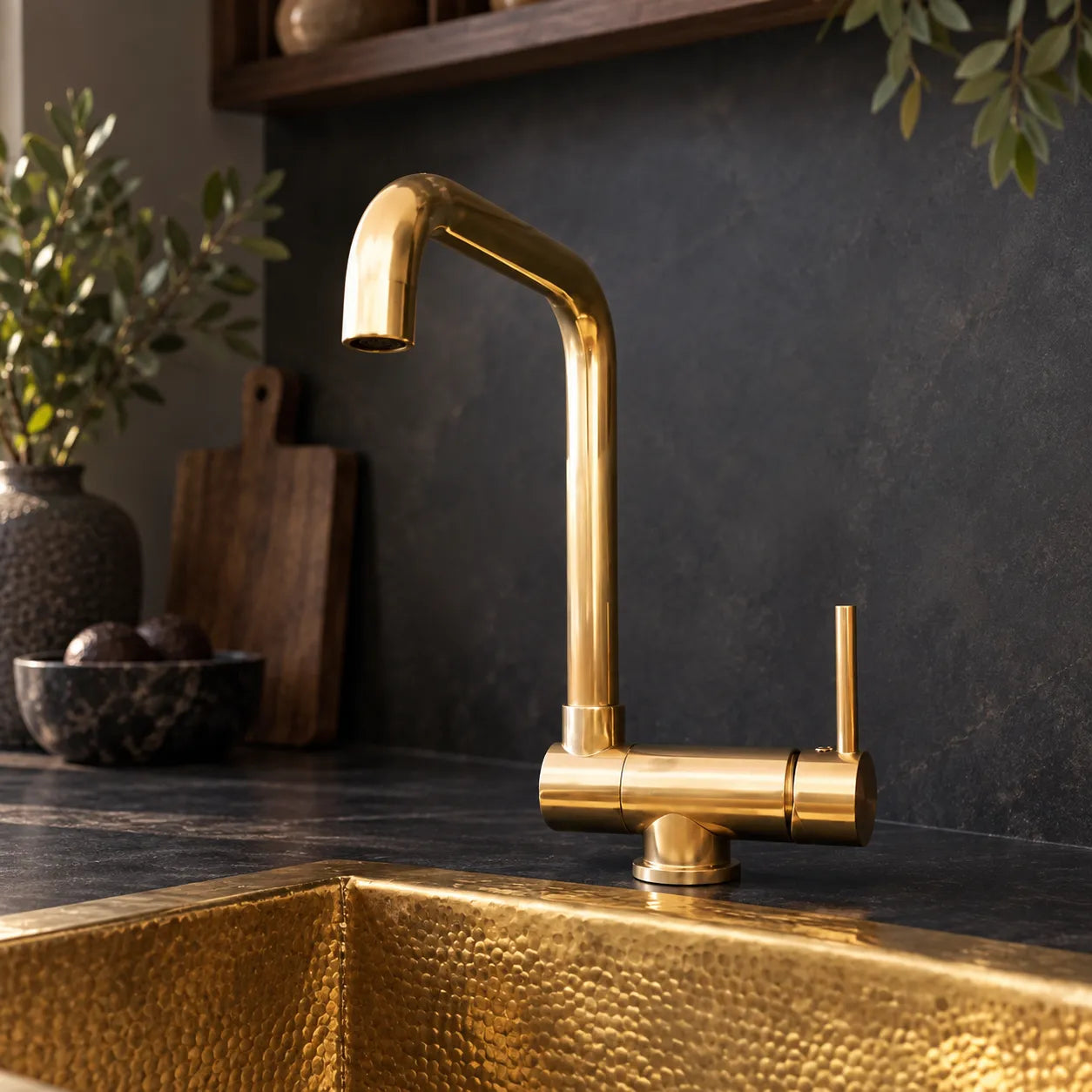 The Foldable unlacquered brass mixer faucet with folding spout