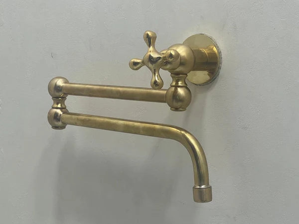 unlacquered brass pot filler faucet
