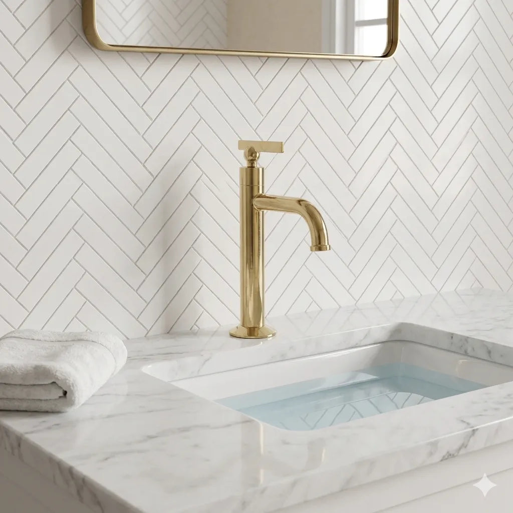 Brass Vessel Sink Faucet – Unlacquered Bathroom Faucet