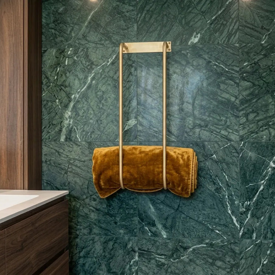 Brass Towel Rack – Unlacquered Wall Mounted Bathroom Organizer