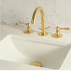 Unlacquered Brass 3-Hole Deck Mounted Bathroom Sink Faucet – Solid Brass, Natural Patina - The House Of Brass