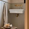 Unlacquered Brass 3-Hole Wall Mounted Tub Faucet – 8" Spread, 7.5" Spout | Solid Brass - The House Of Brass