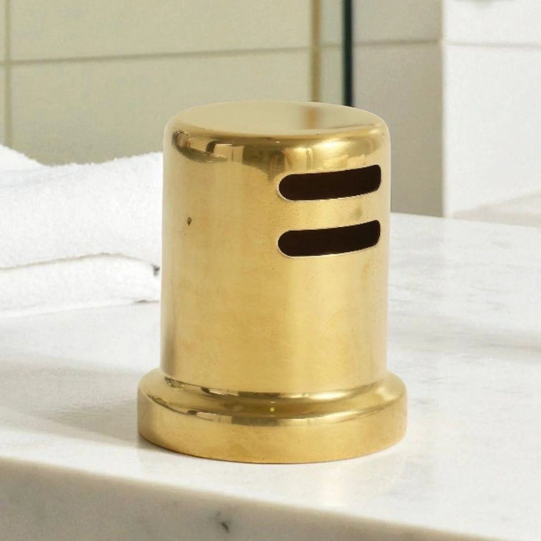 Unlacquered brass dishwasher air gap cover