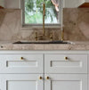 Unlacquered Brass Bridge Kitchen Faucet – Cross or Lever Handles, 8" Spread | Solid Brass - The House Of Brass