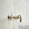 Unlacquered Brass Curved Wall Mounted Faucet – 2-Hole, 8.5" Spout | Solid Brass - The House Of Brass