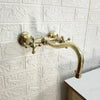 Unlacquered Brass Curved Wall Mounted Faucet – 2-Hole, 8.5" Spout | Solid Brass - The House Of Brass