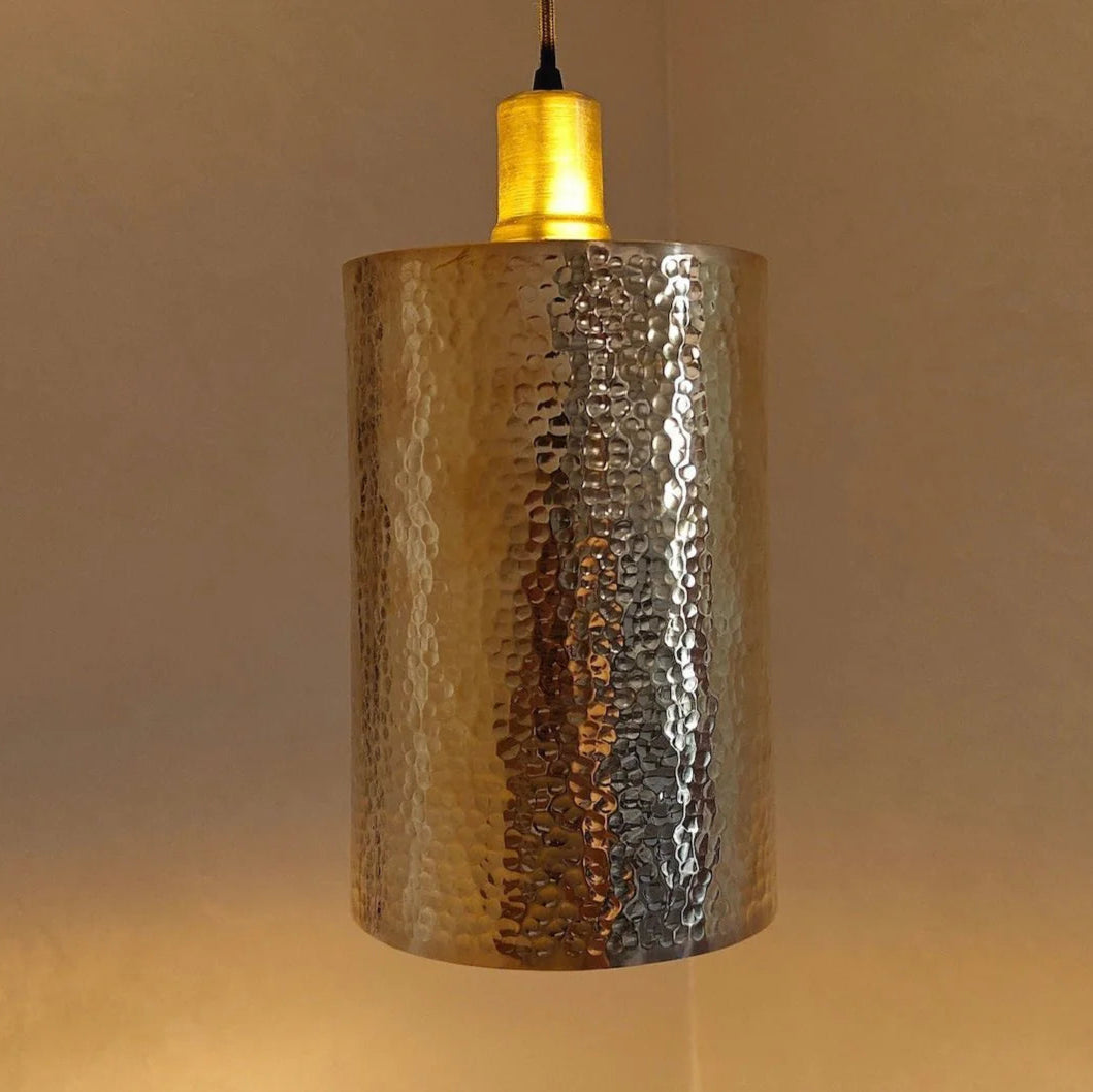 Brass Pendant Light – Unlacquered Cylinder Design