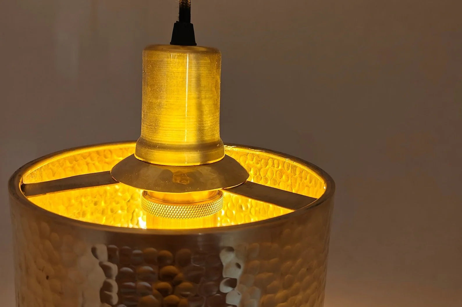 Brass Pendant Light – Solid Brass Cylinder Fixture