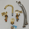 Unlacquered Brass Deck Mounted Bathroom Faucet – Cross Handles, 6" Spout | Solid Brass - The House Of Brass