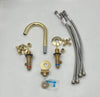 Unlacquered Brass Deck Mounted Bathroom Faucet – Cross Handles, 8" Spread | Solid Brass - The House Of Brass
