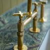 Luxury farmhouse brass kitchen faucet unlacquered finish