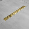 Unlacquered Brass Linear Floor Drain - The House Of Brass