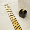 Unlacquered Brass Linear Floor Drain - The House Of Brass