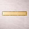 Unlacquered Brass Linear Shower Drain – Tile Insert Bathroom Floor Drain - The House Of Brass