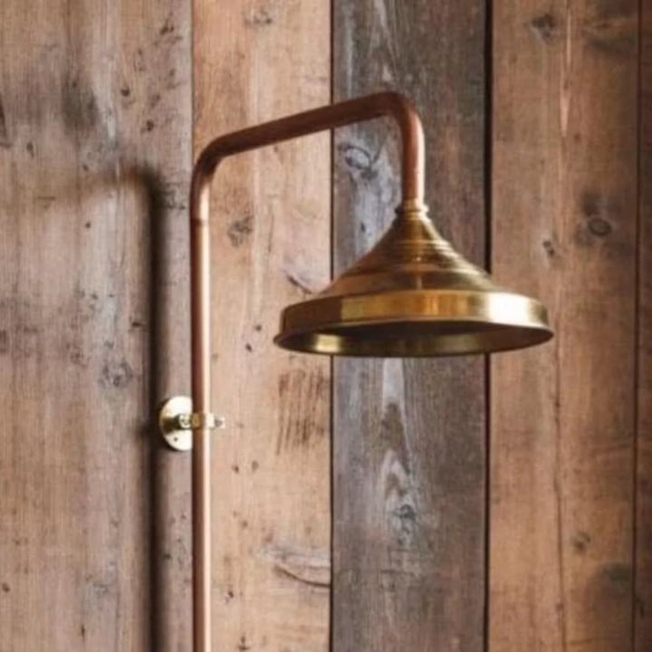 Outdoor Copper Shower System – Solid Copper & Brass, 8" Rain Head