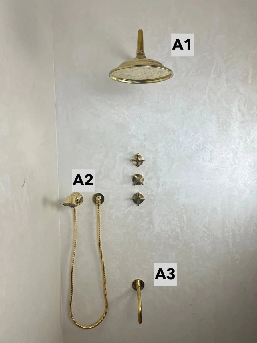 Unlacquered Brass Shower Set - The House Of Brass