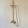Unlacquered Brass ShowerHead with Handheld Shower