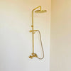 Unlacquered Brass ShowerHead with Handheld Shower