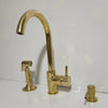Unlacquered Brass Single Hole Kitchen Faucet – Deck Mounted, Lever Handle, 13" | Solid Brass - The House Of Brass