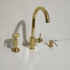 Unlacquered Brass Single Hole Kitchen Faucet – Deck Mounted, Lever Handle, 13" | Solid Brass - The House Of Brass