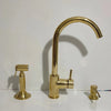 Unlacquered Brass Single Hole Kitchen Faucet – Deck Mounted, Lever Handle, 13" | Solid Brass - The House Of Brass