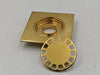 Unlacquered Brass Square Shower Floor Drain with Removable Cover - The House Of Brass