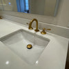 Unlacquered Brass Vanity Bathroom Faucet – 3-Hole Deck Mount, Lever Handles | Solid Brass - The House Of Brass