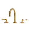 Unlacquered Brass Vanity Bathroom Faucet – 3-Hole Deck Mount, Lever Handles | Solid Brass - The House Of Brass