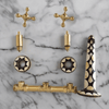 Unlacquered Brass Wall Mounted Bathroom Faucet – Solid Brass & Resin, 8.25" Width - The House Of Brass