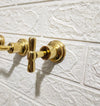 Unlacquered Brass Wall Mounted Faucet – Curved Spout, 9" Reach, Lead-Free | Solid Brass - The House Of Brass