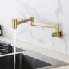 Unlacquered Brass Wall Mounted Pot Filler Faucet – Folding Arm, Above Stove | Solid Brass - The House Of Brass
