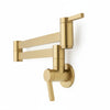 Unlacquered Brass Wall Mounted Pot Filler Faucet – Folding Arm, Above Stove | Solid Brass - The House Of Brass