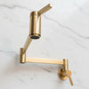 Unlacquered Brass Wall Mounted Pot Filler Faucet – Folding Arm, Above Stove | Solid Brass - The House Of Brass